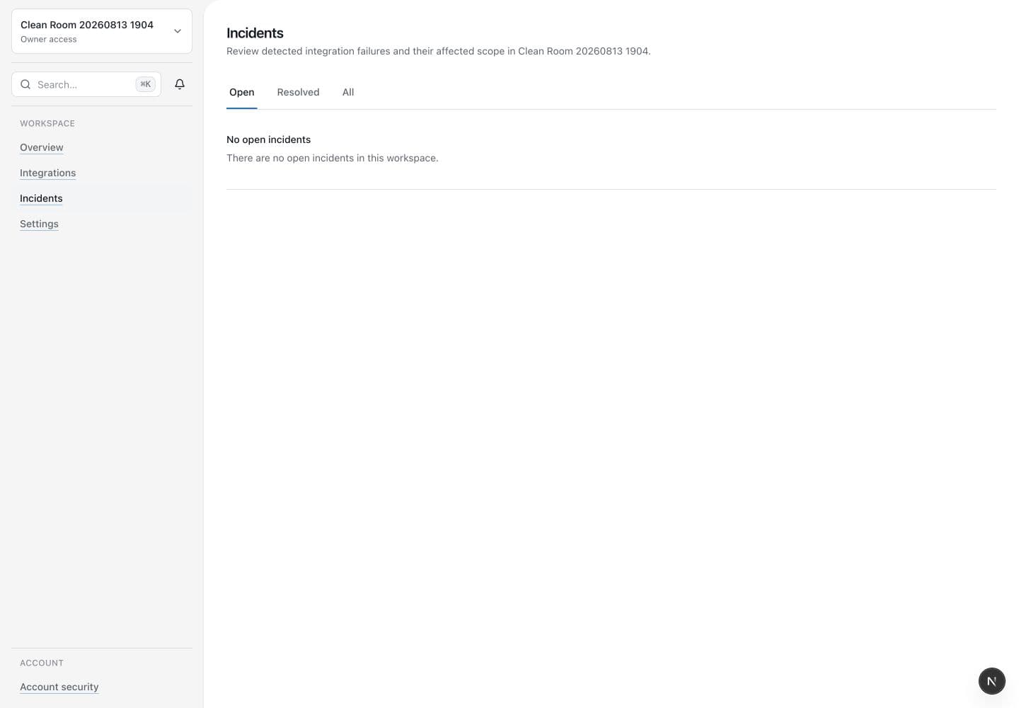 Seamward incident workspace for reviewing integration failures